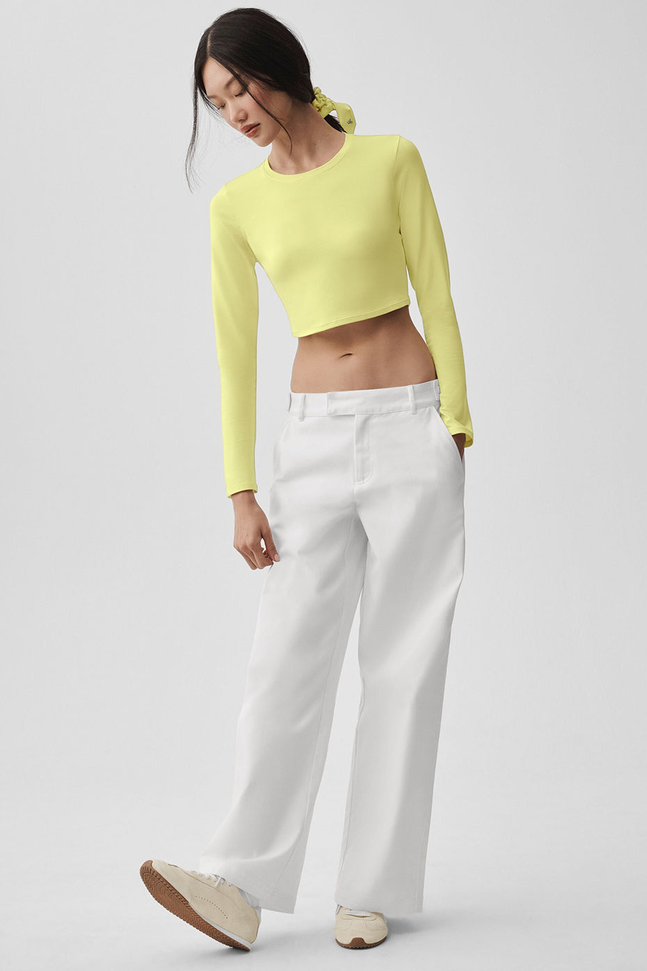 alo Alosoft Crop Finesse Long Sleeve - Sunshine