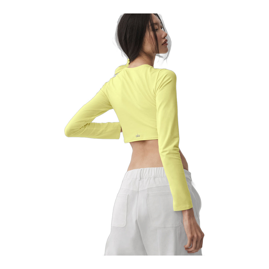 alo Alosoft Crop Finesse Long Sleeve - Sunshine