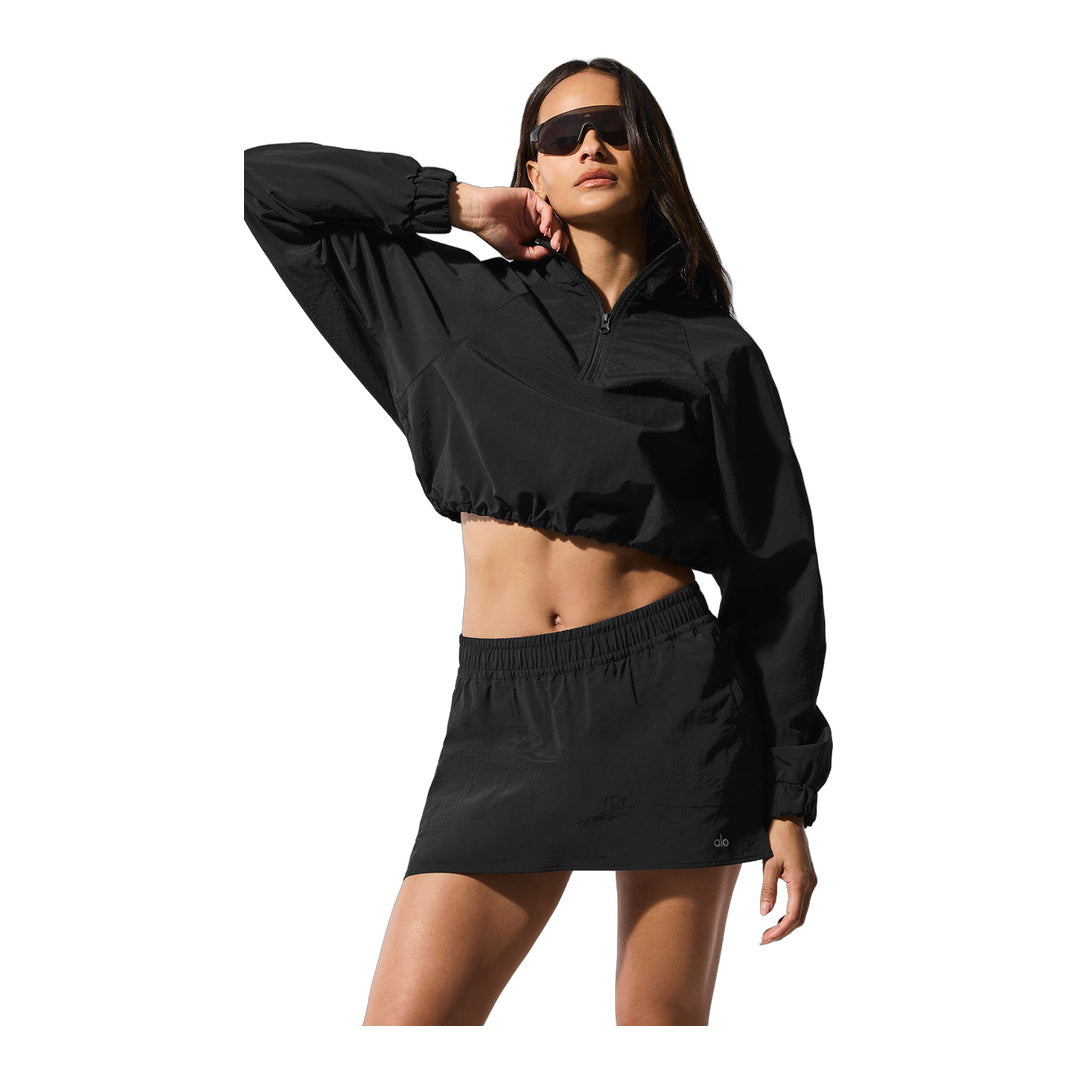 alo Cropped 1/4 Zip Alumni Pullover - Black