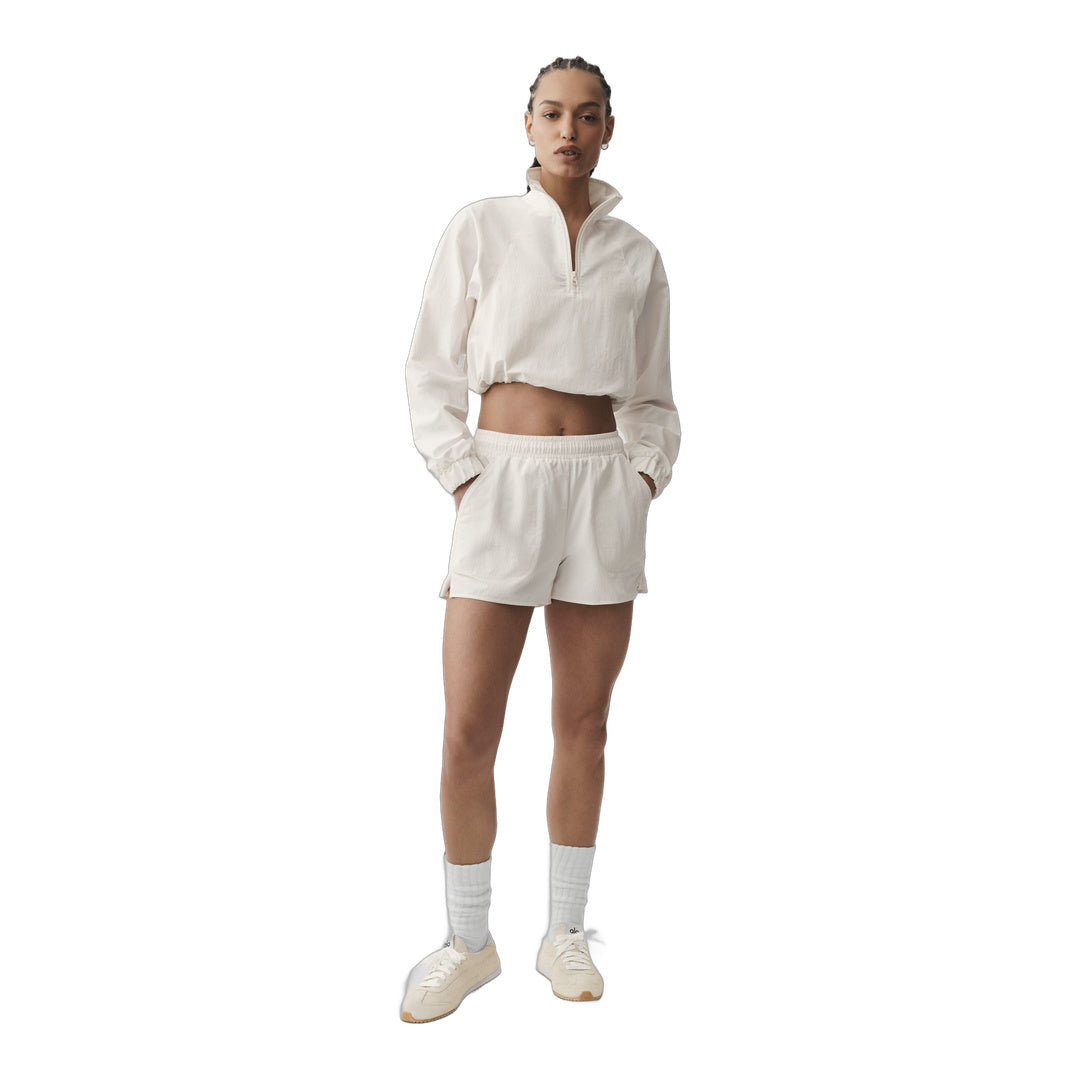 alo Cropped 1/4 Zip Alumni Pullover - Ivory