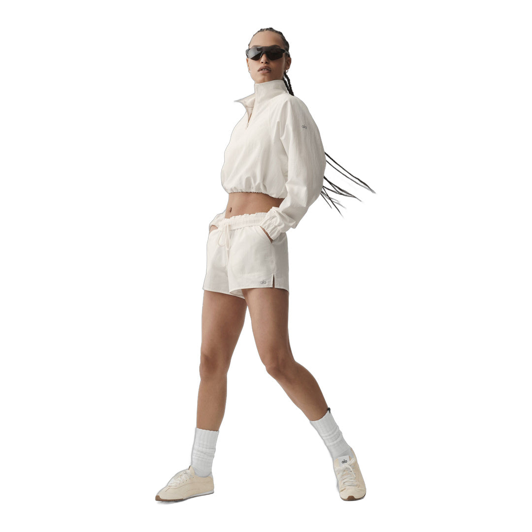 alo Cropped 1/4 Zip Alumni Pullover - Ivory