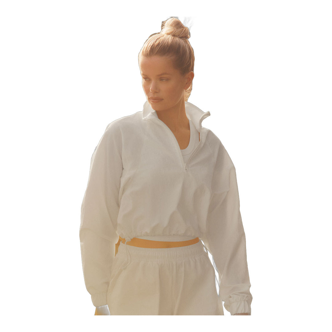 alo Cropped 1/4 Zip Alumni Pullover - Ivory