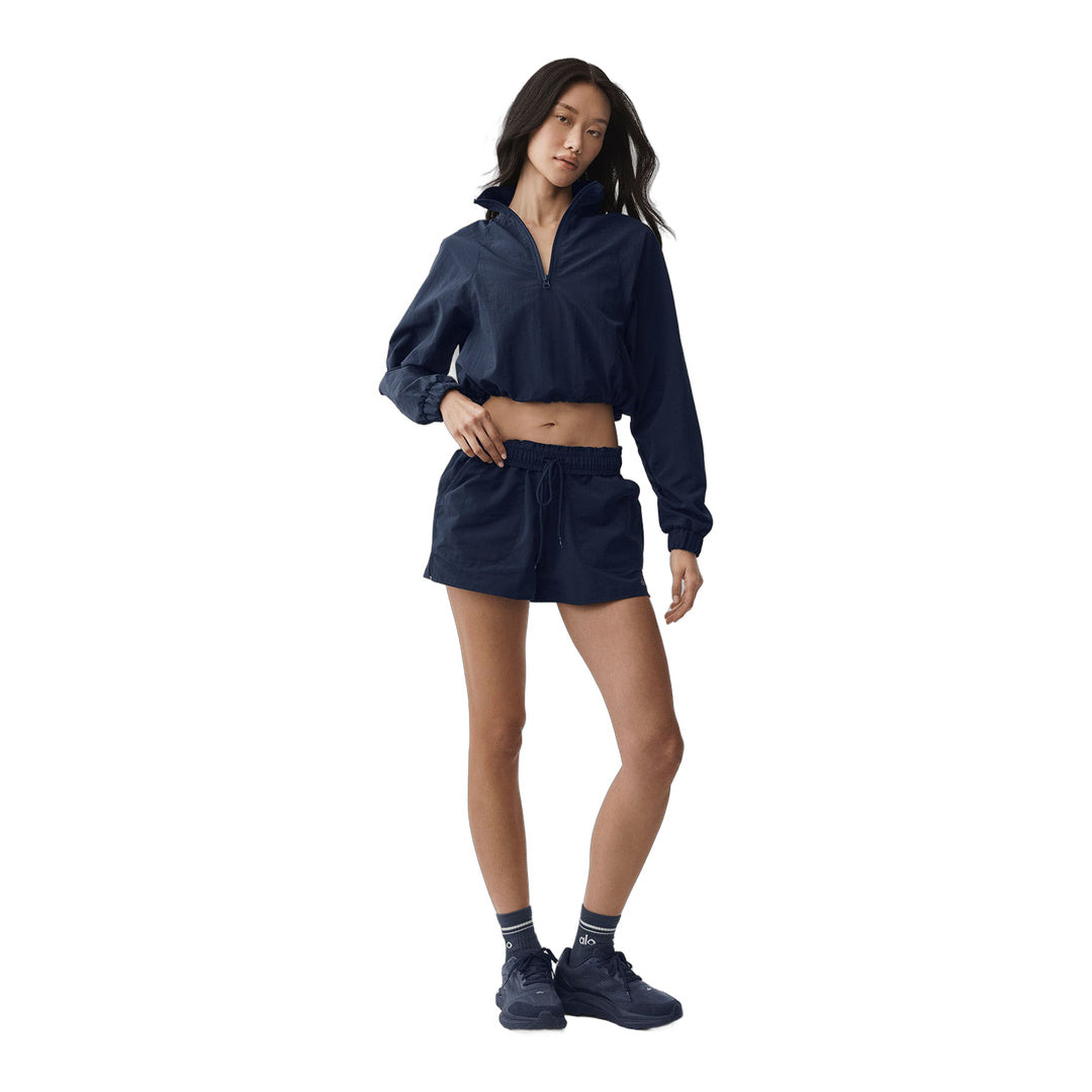 alo Cropped 1/4 Zip Alumni Pullover - Navy