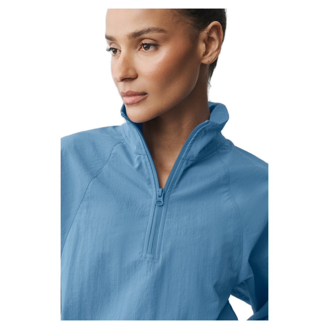 ALO Cropped 1/4 Zip Alumni Pullover - California Blue
