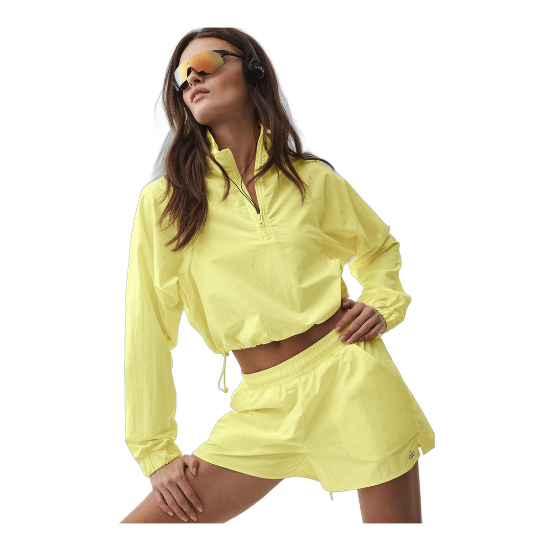 alo Cropped 1/4 Zip Alumni Pullover - Sunshine