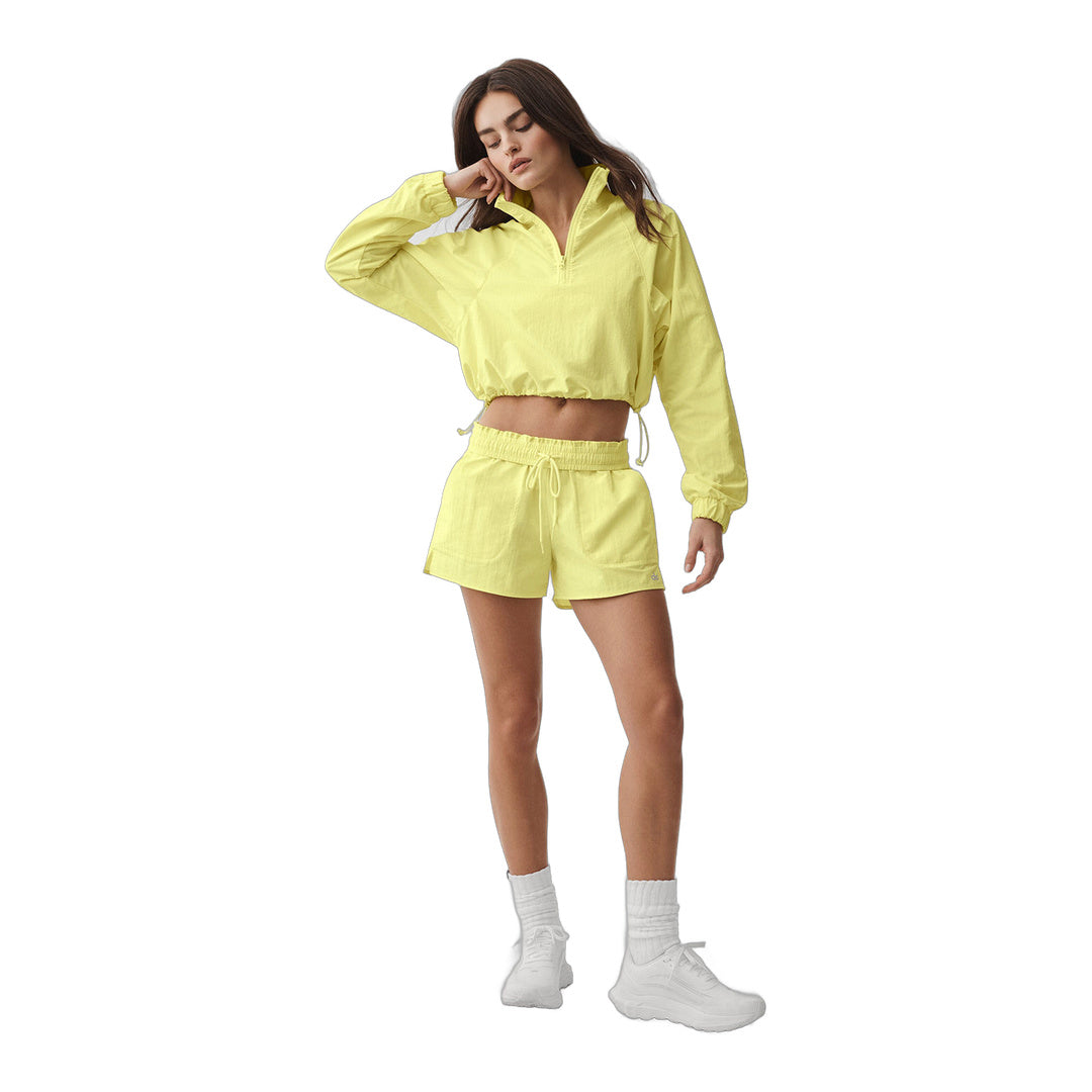 alo Cropped 1/4 Zip Alumni Pullover - Sunshine