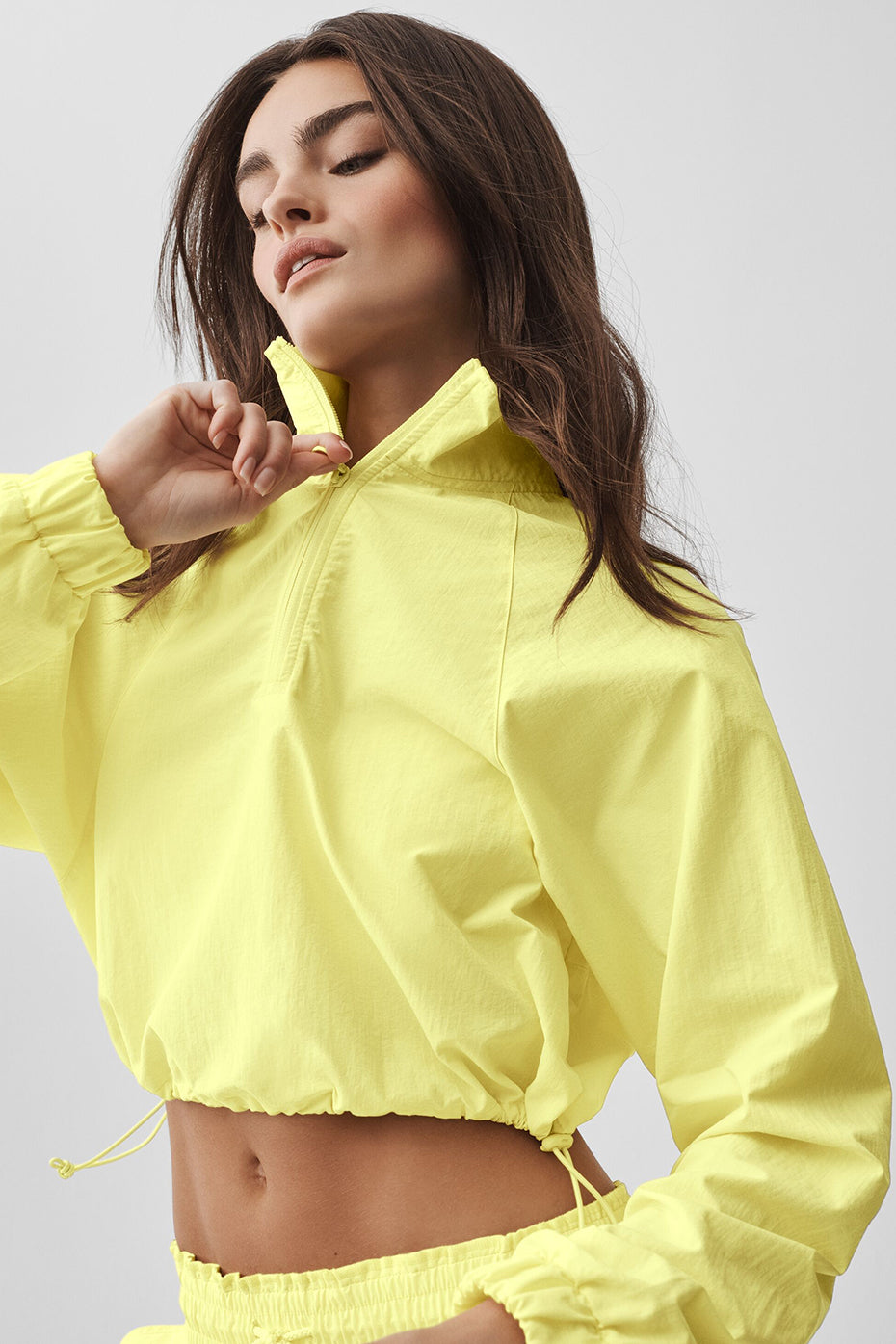 alo Cropped 1/4 Zip Alumni Pullover - Sunshine