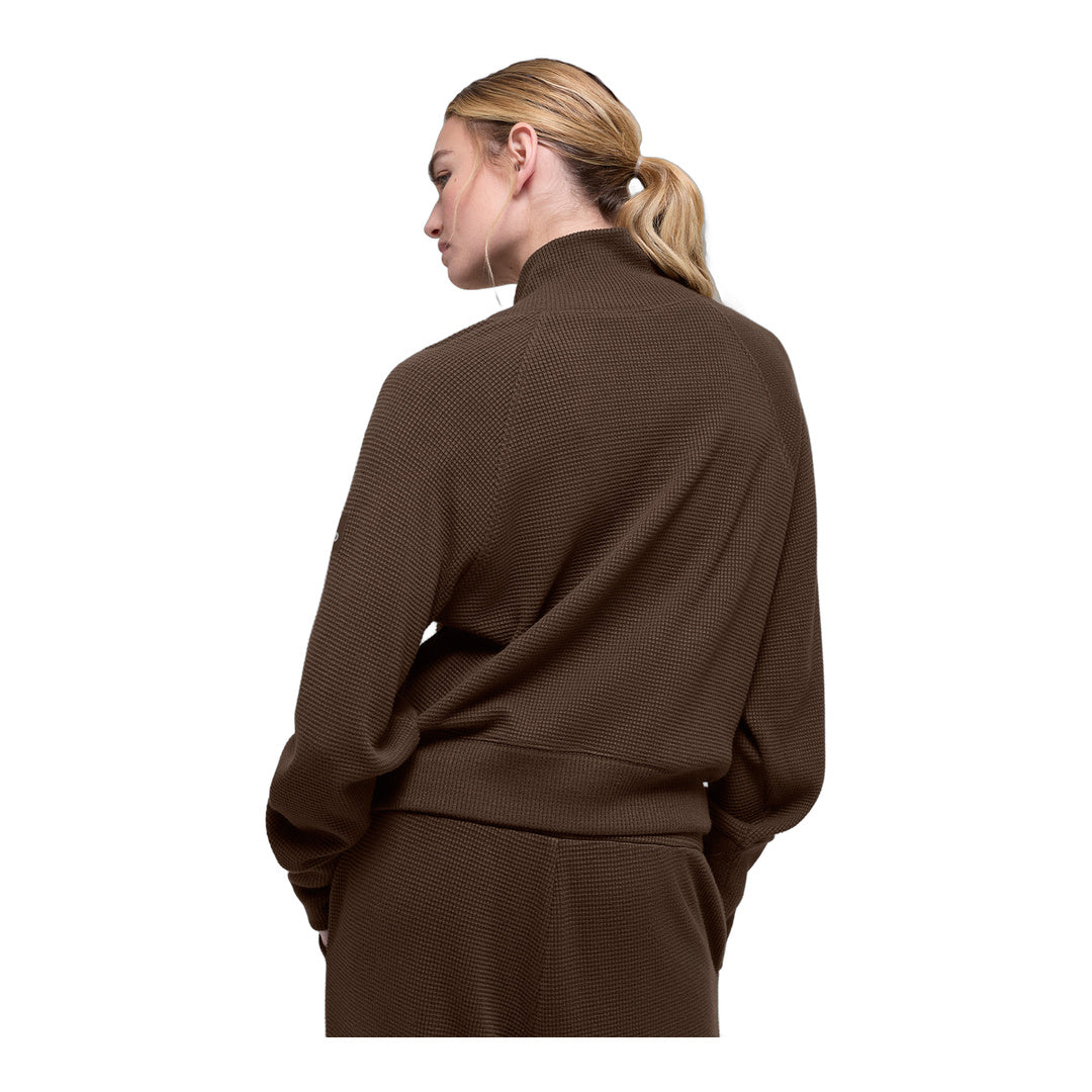 alo Waffle Weekend Escape Mock Neck Long Sleeve - Espresso