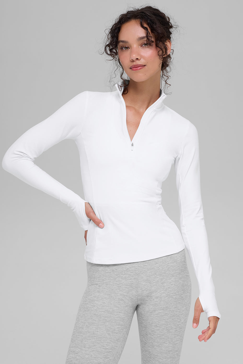 alo Alosoft 1/2 Zip Rapid Pullover - White