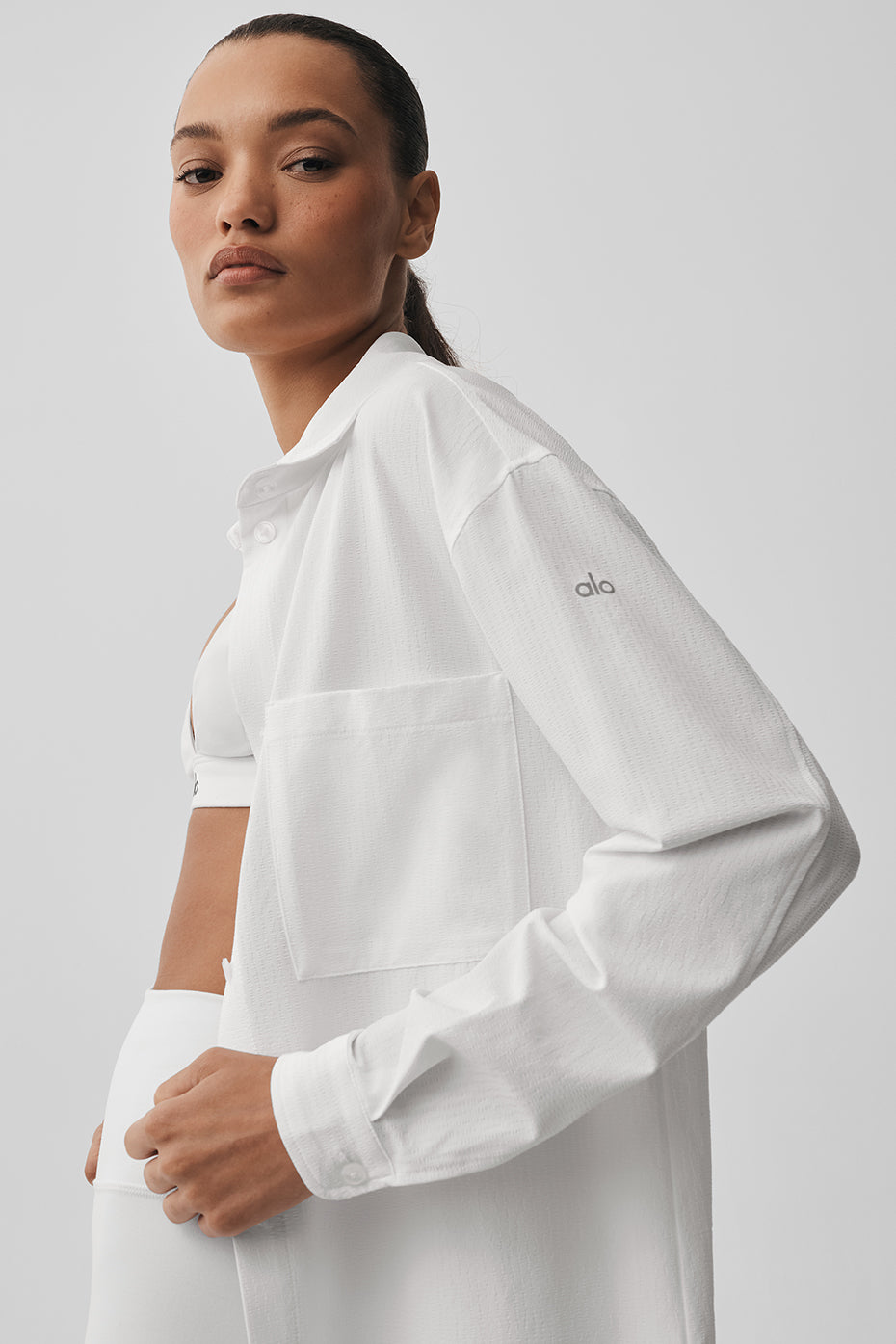 alo Dreamscape Button Down Long Sleeve - White