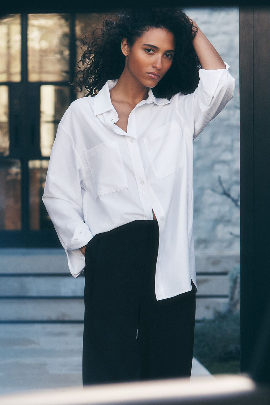 alo Dreamscape Button Down Long Sleeve - White