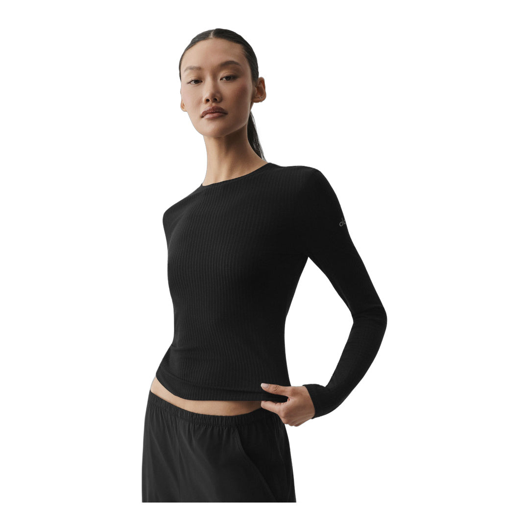 alo Ribbed Sea Coast Long Sleeve - Black