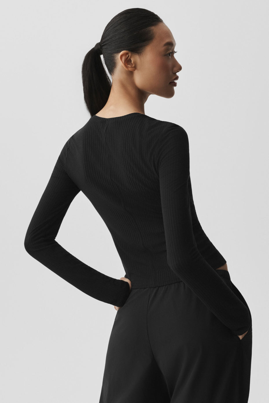 alo Ribbed Sea Coast Long Sleeve - Black