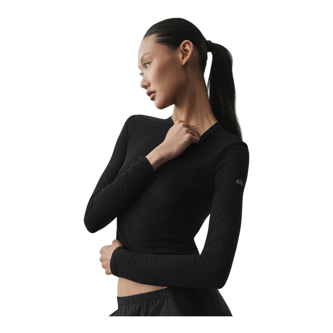 alo Ribbed Sea Coast Long Sleeve - Black