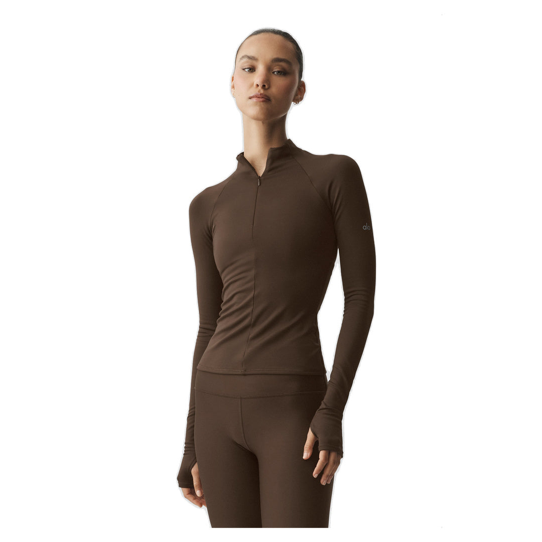 ALO Airlift Winter Warm 1/4 Zip Long Sleeve - Espresso