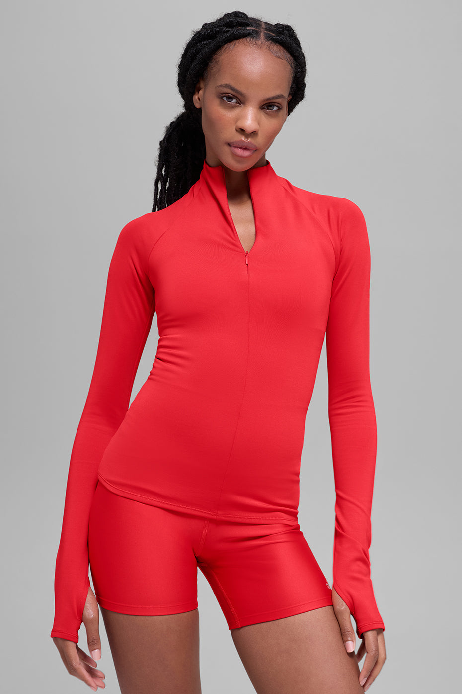 alo Airlift Winter Warm 1/4 Zip Long Sleeve - Bright Red