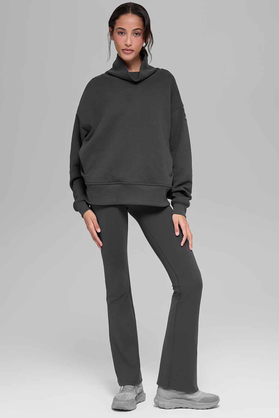 alo Hazy Mock Neck Pullover - Anthracite