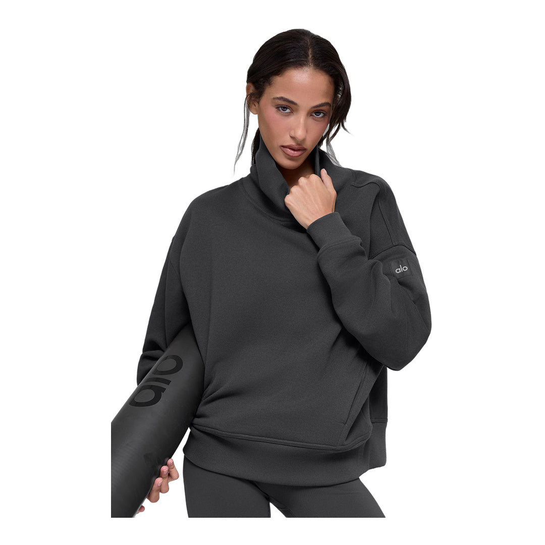 alo Hazy Mock Neck Pullover - Anthracite