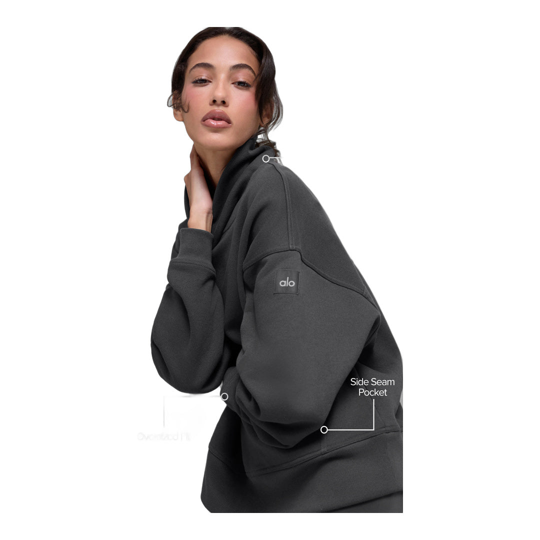 alo Hazy Mock Neck Pullover - Anthracite