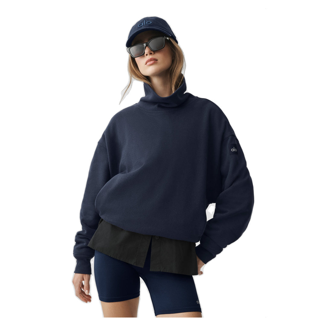 ALO Hazy Mock Neck Pullover - Navy