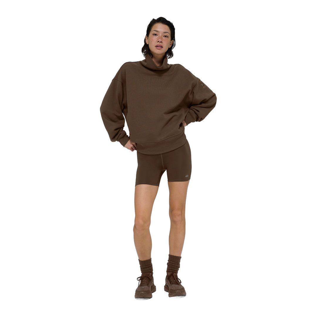 alo Hazy Mock Neck Pullover - Espresso
