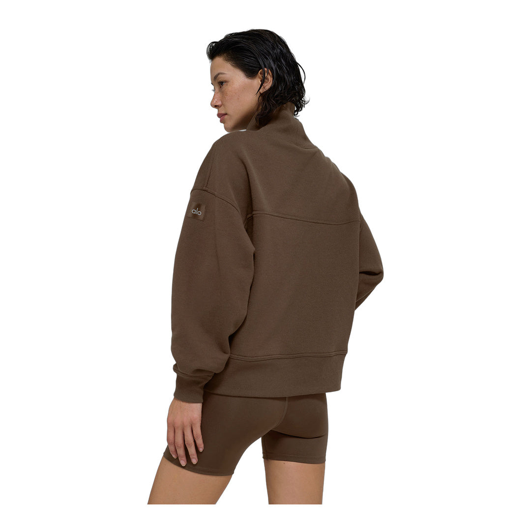 alo Hazy Mock Neck Pullover - Espresso