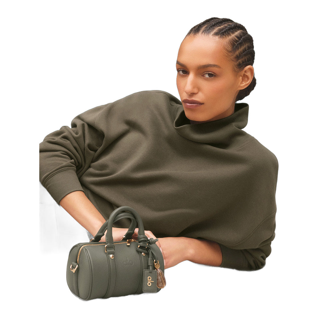alo Hazy Mock Neck Pullover - Olive Tree