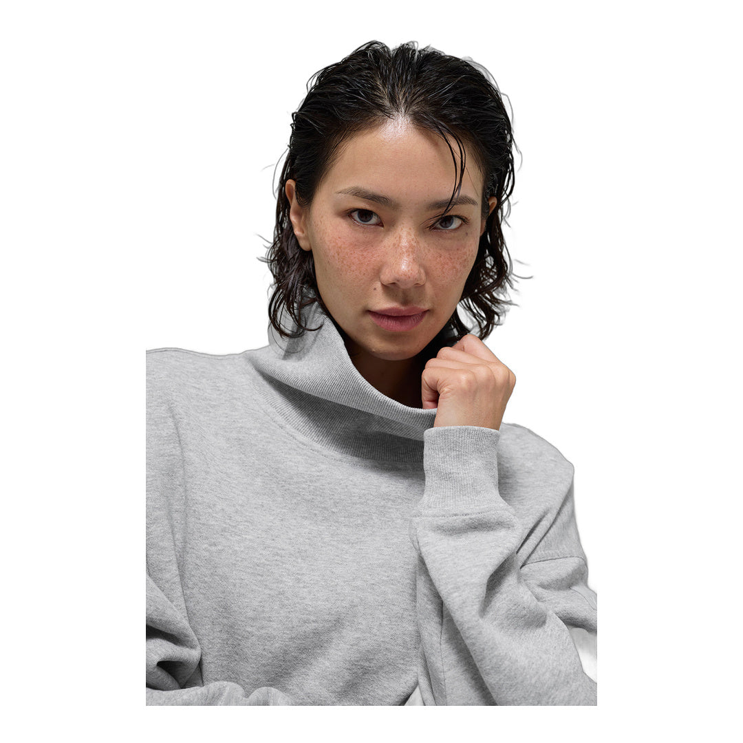 alo Hazy Mock Neck Pullover - Athletic Heather Grey