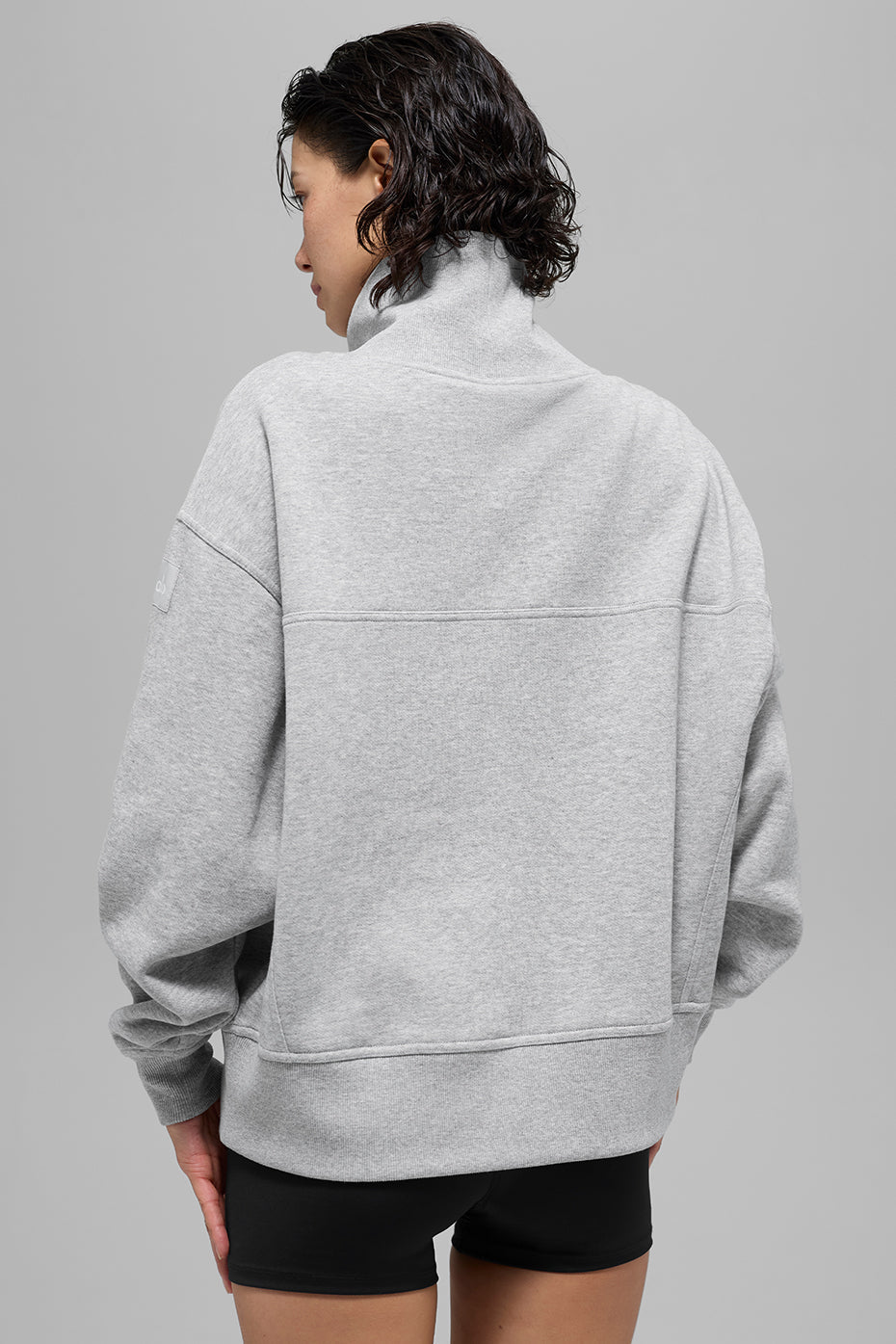 alo Hazy Mock Neck Pullover - Athletic Heather Grey