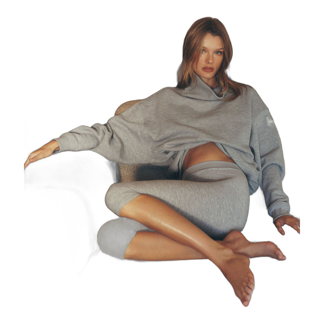 alo Hazy Mock Neck Pullover - Athletic Heather Grey