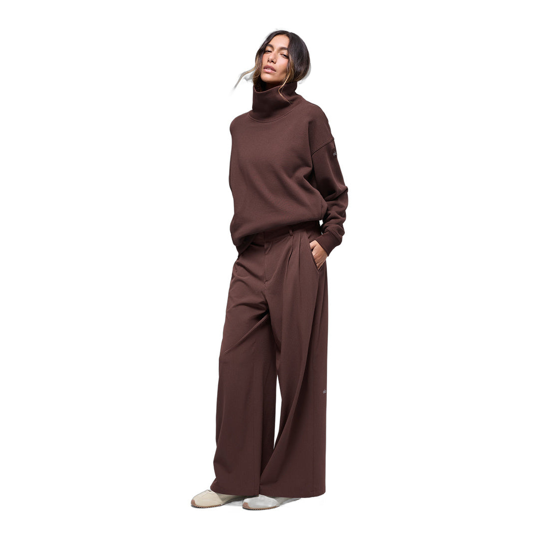 alo Hazy Mock Neck Pullover - Brownstone