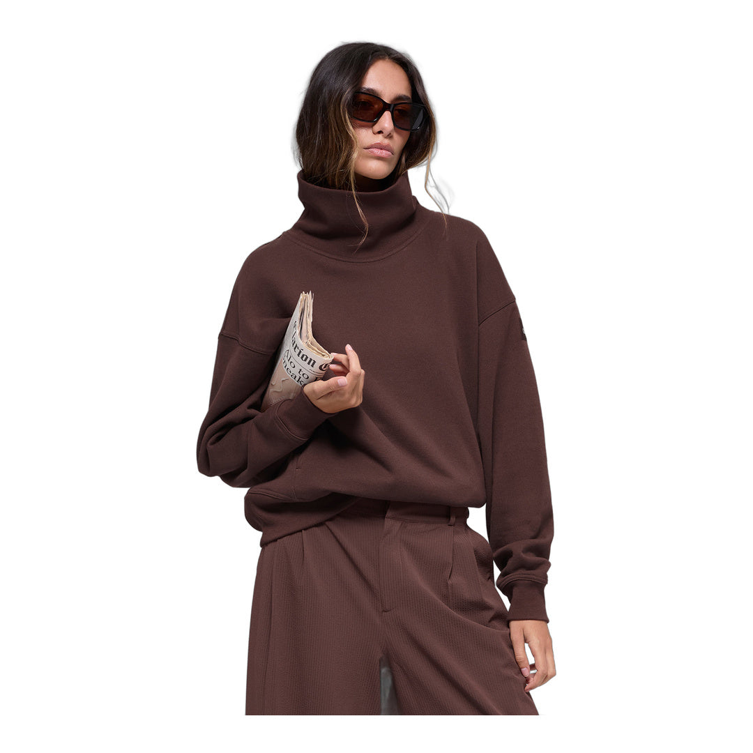 alo Hazy Mock Neck Pullover - Brownstone