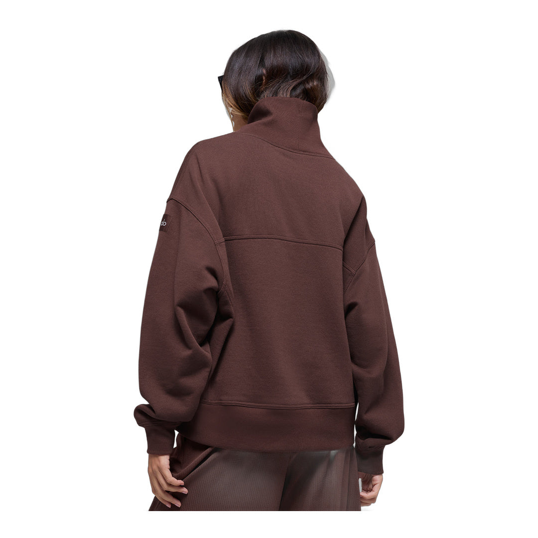 alo Hazy Mock Neck Pullover - Brownstone