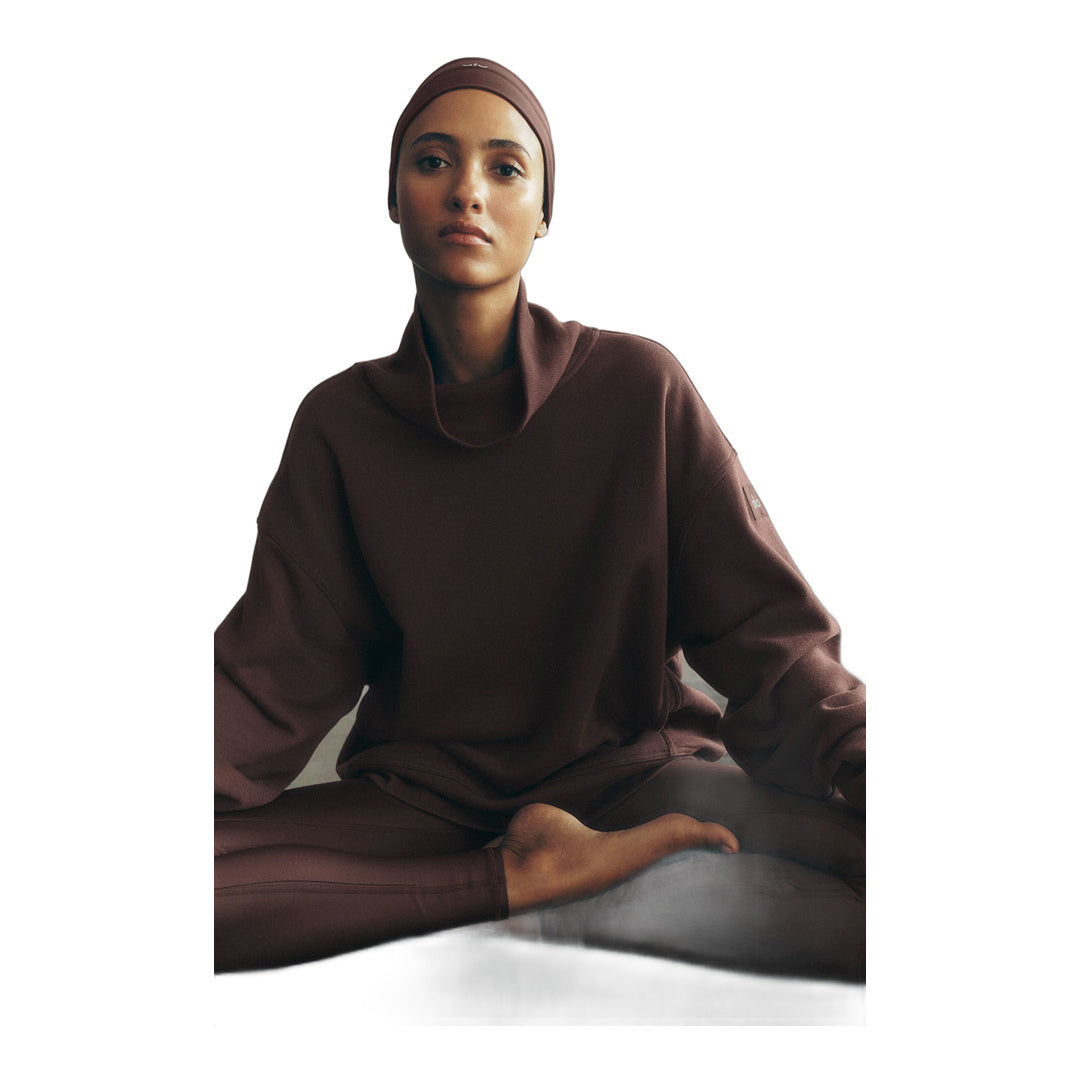 alo Hazy Mock Neck Pullover - Brownstone