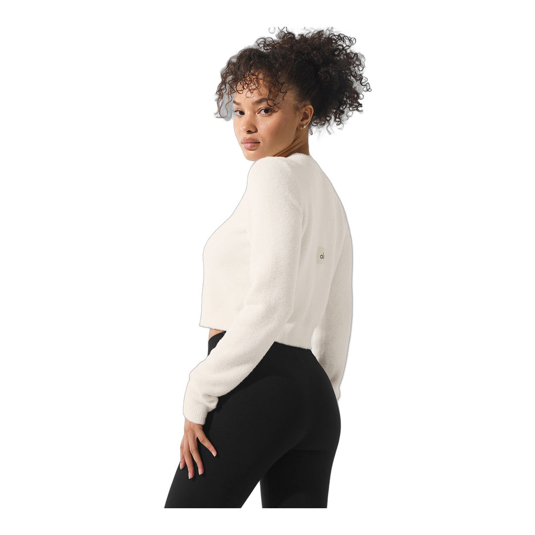 alo Snuggle Up Sweater Cropped Cardigan - Ivory