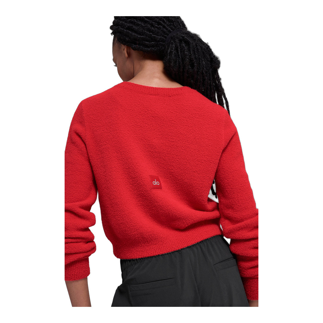 alo Snuggle Up Sweater Cropped Cardigan - Bright Red