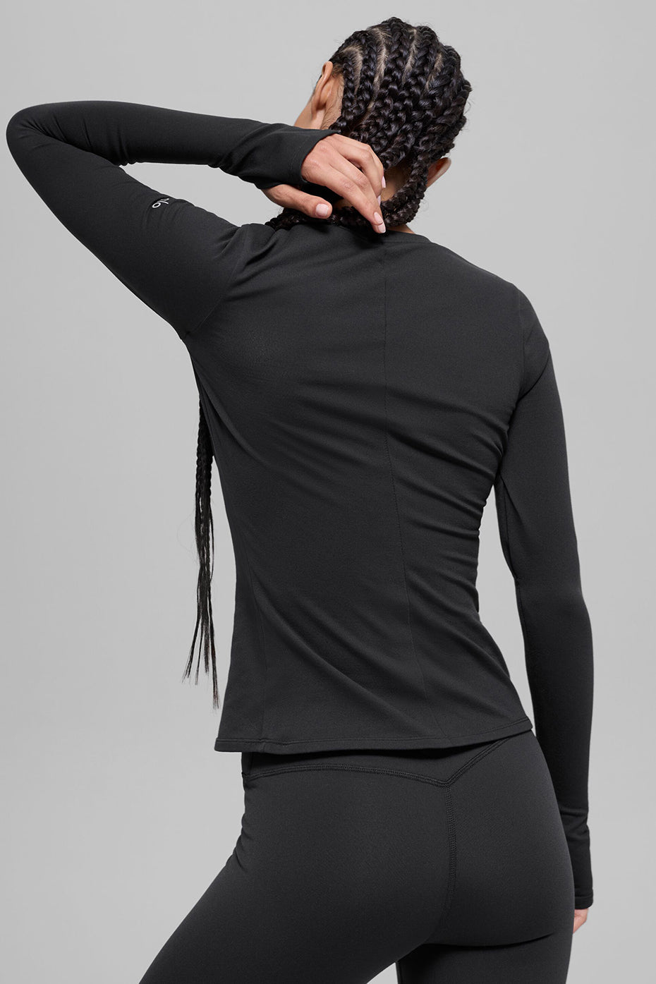 alo Airbrush Winter Warm Nocturne Long Sleeve - Black