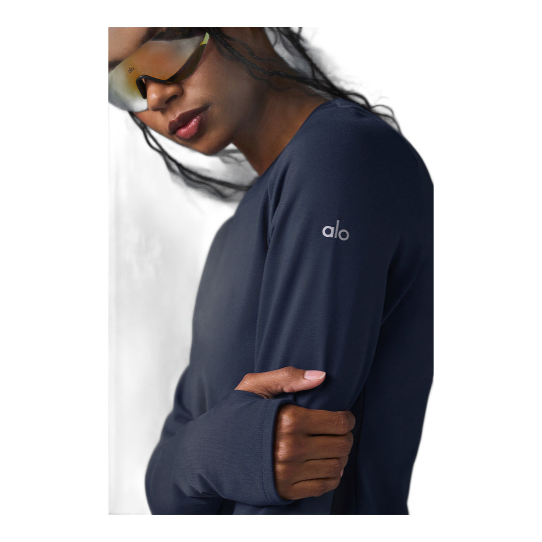 alo Airbrush Winter Warm Nocturne Long Sleeve - Navy