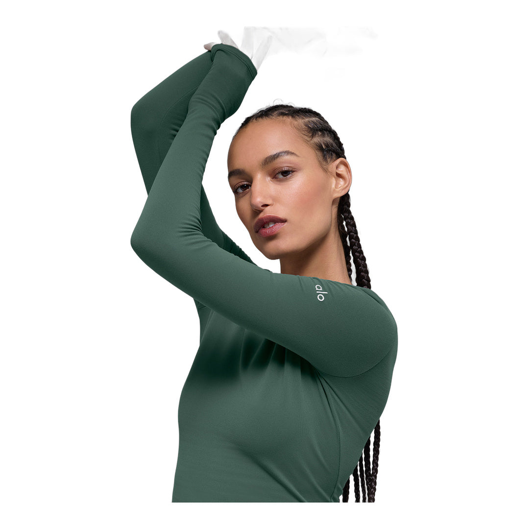 alo Airbrush Winter Warm Nocturne Long Sleeve - Clover Green