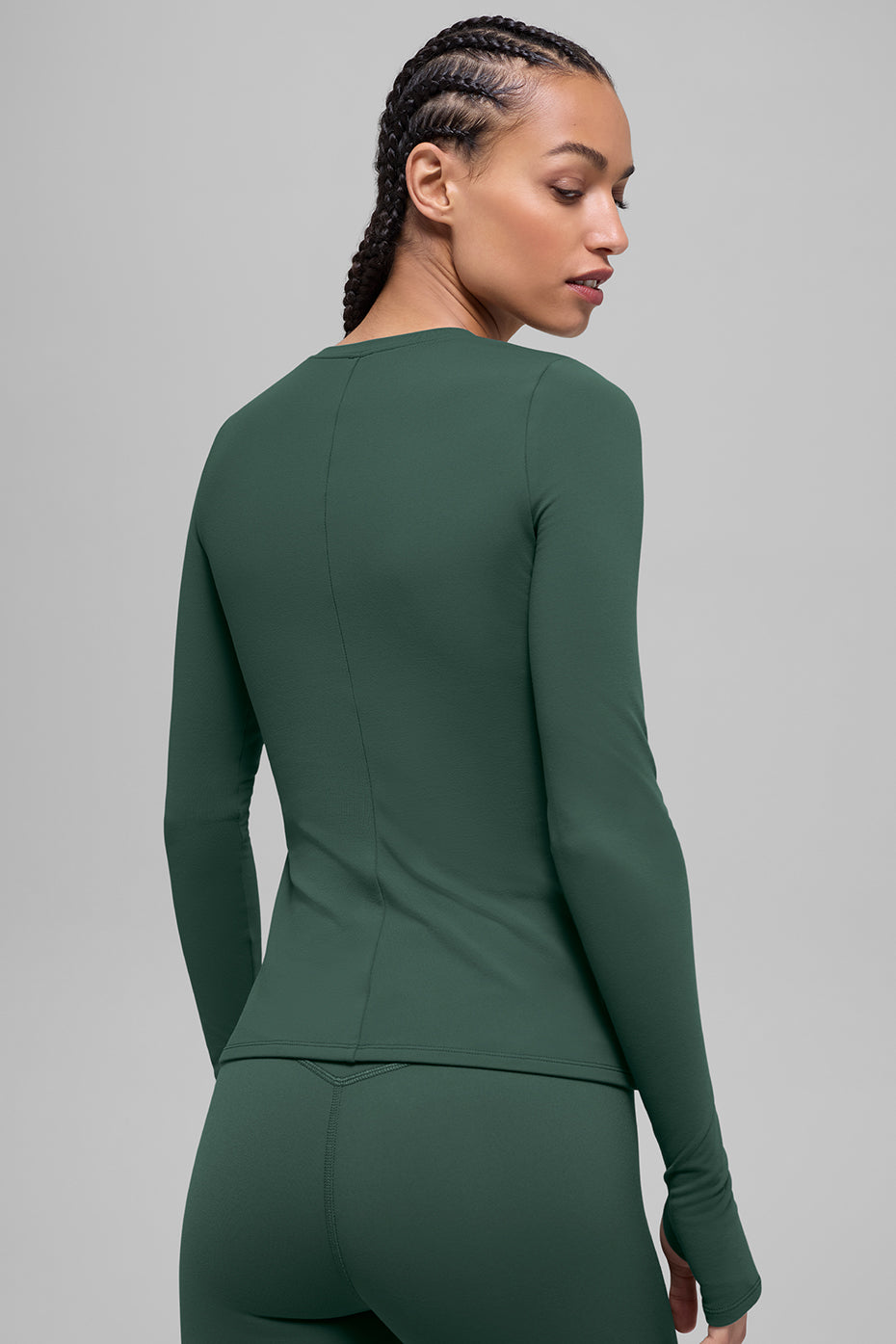 alo Airbrush Winter Warm Nocturne Long Sleeve - Clover Green