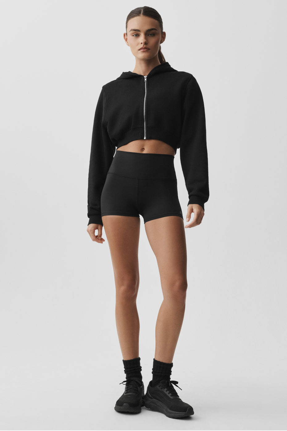 alo Sweet Escape Zip Up Hoodie - Black