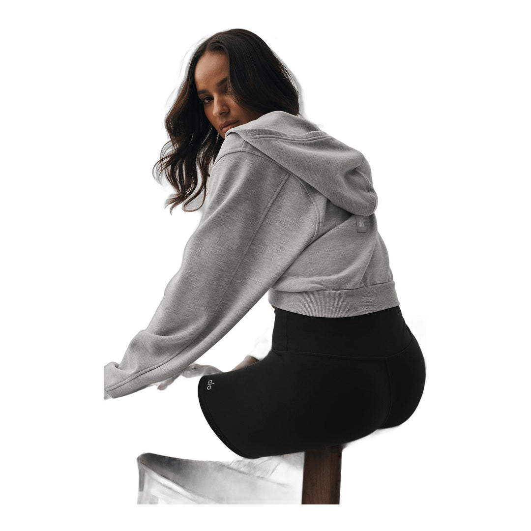 alo Sweet Escape Zip Up Hoodie - Athletic Heather Grey