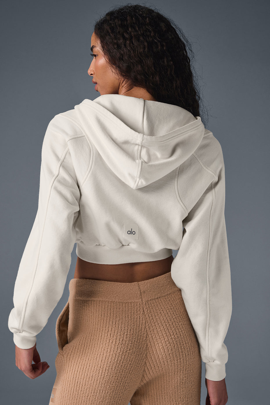alo Sweet Escape Zip Up Hoodie - Ivory