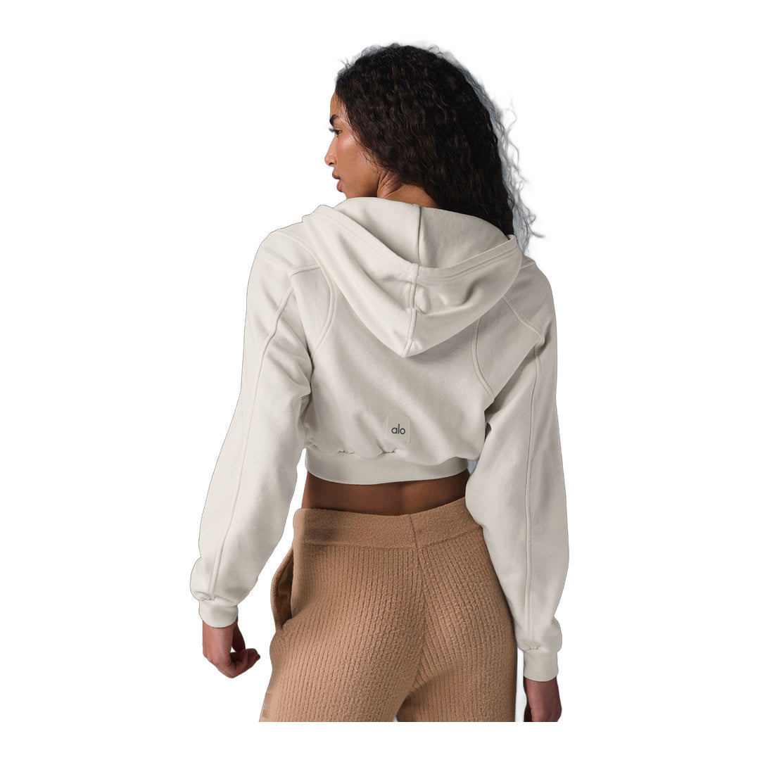 alo Sweet Escape Zip Up Hoodie - Ivory