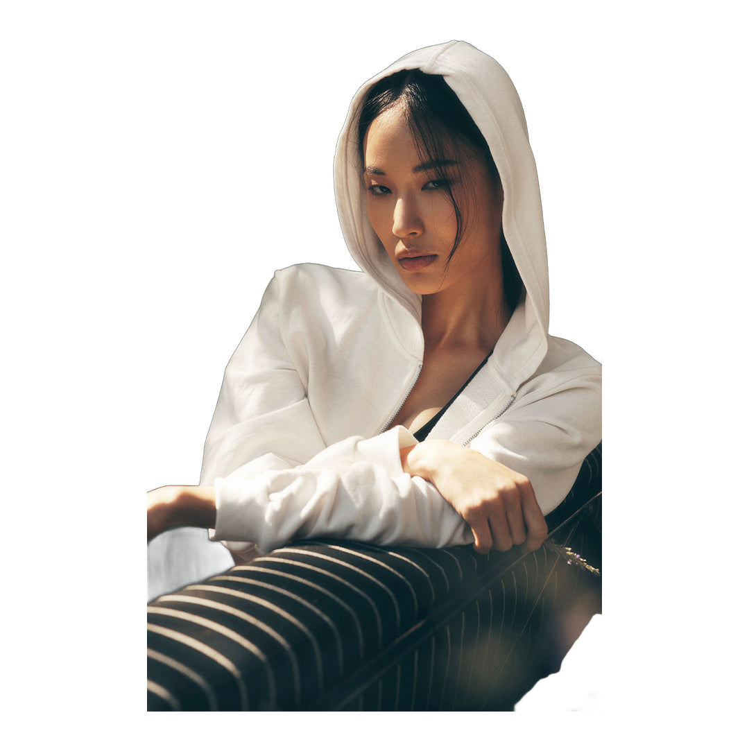alo Sweet Escape Zip Up Hoodie - Ivory