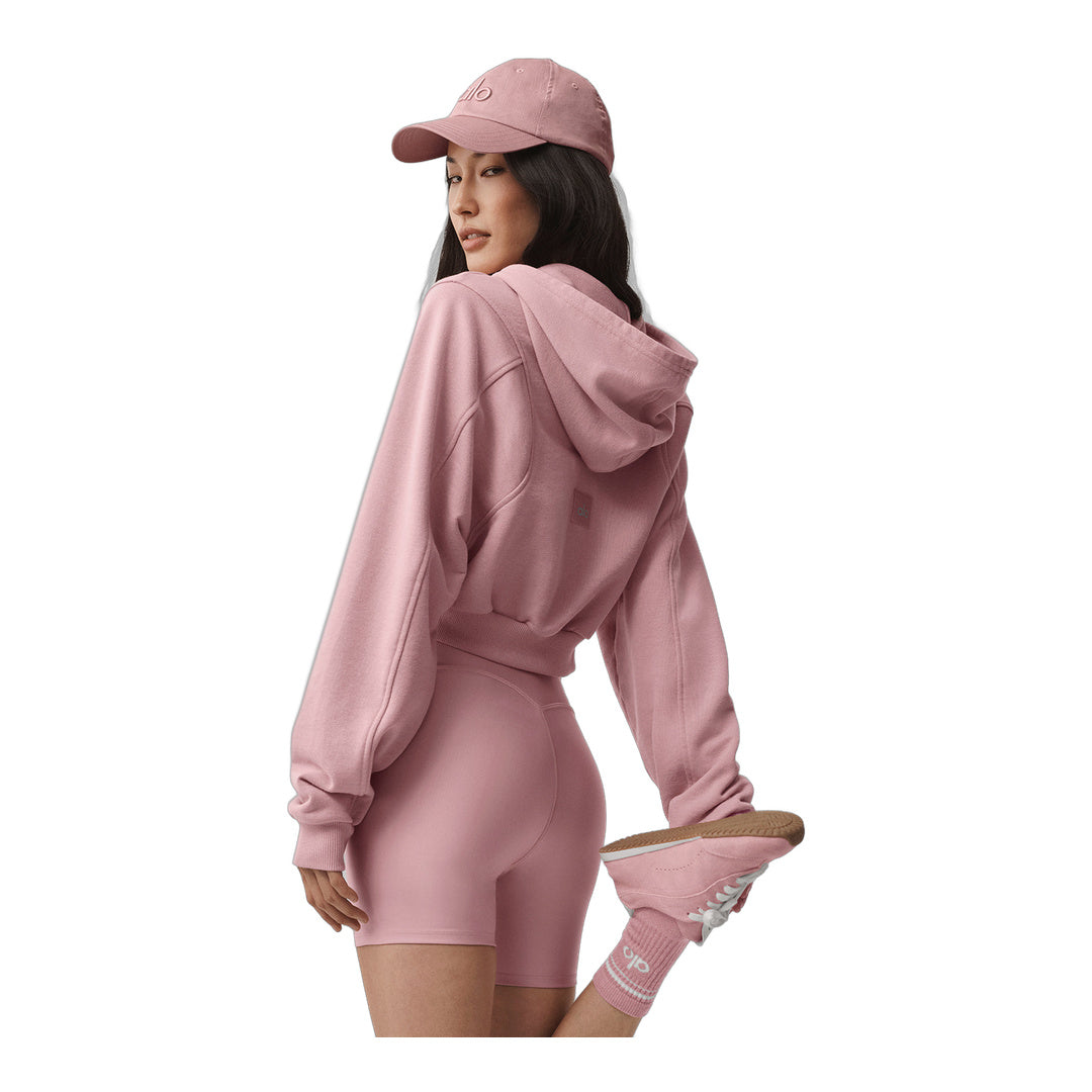 alo Sweet Escape Zip Up Hoodie - Vintage Pink