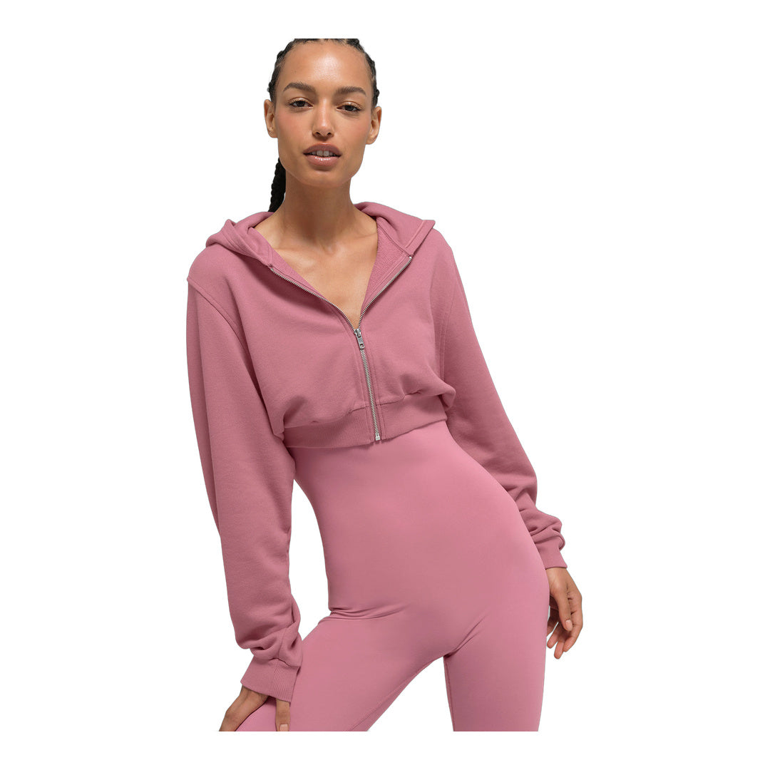 alo Sweet Escape Zip Up Hoodie - Pink Wild Rose