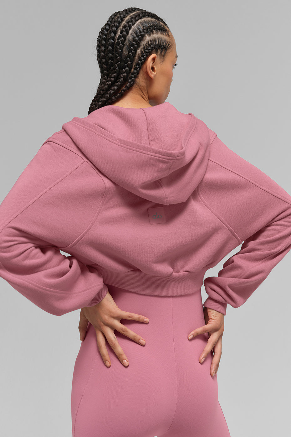 alo Sweet Escape Zip Up Hoodie - Pink Wild Rose