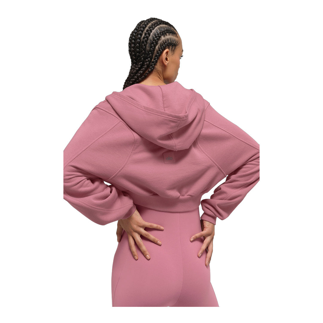 alo Sweet Escape Zip Up Hoodie - Pink Wild Rose