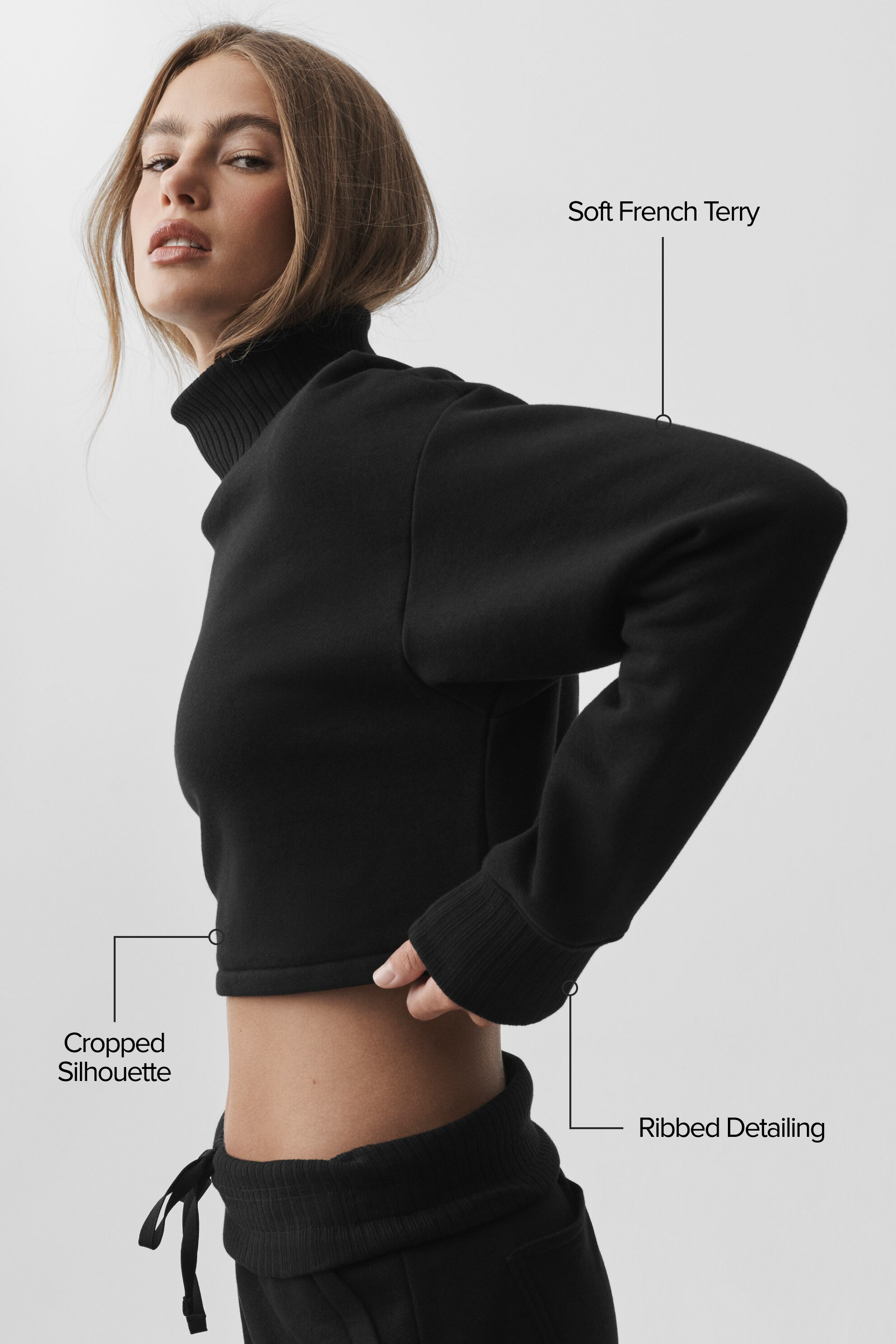 alo Cropped Serenity Coverup - Black